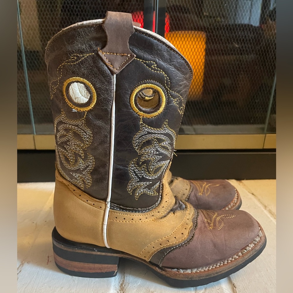 Lomas Kids Sz 8  Brown Leather Western Boors